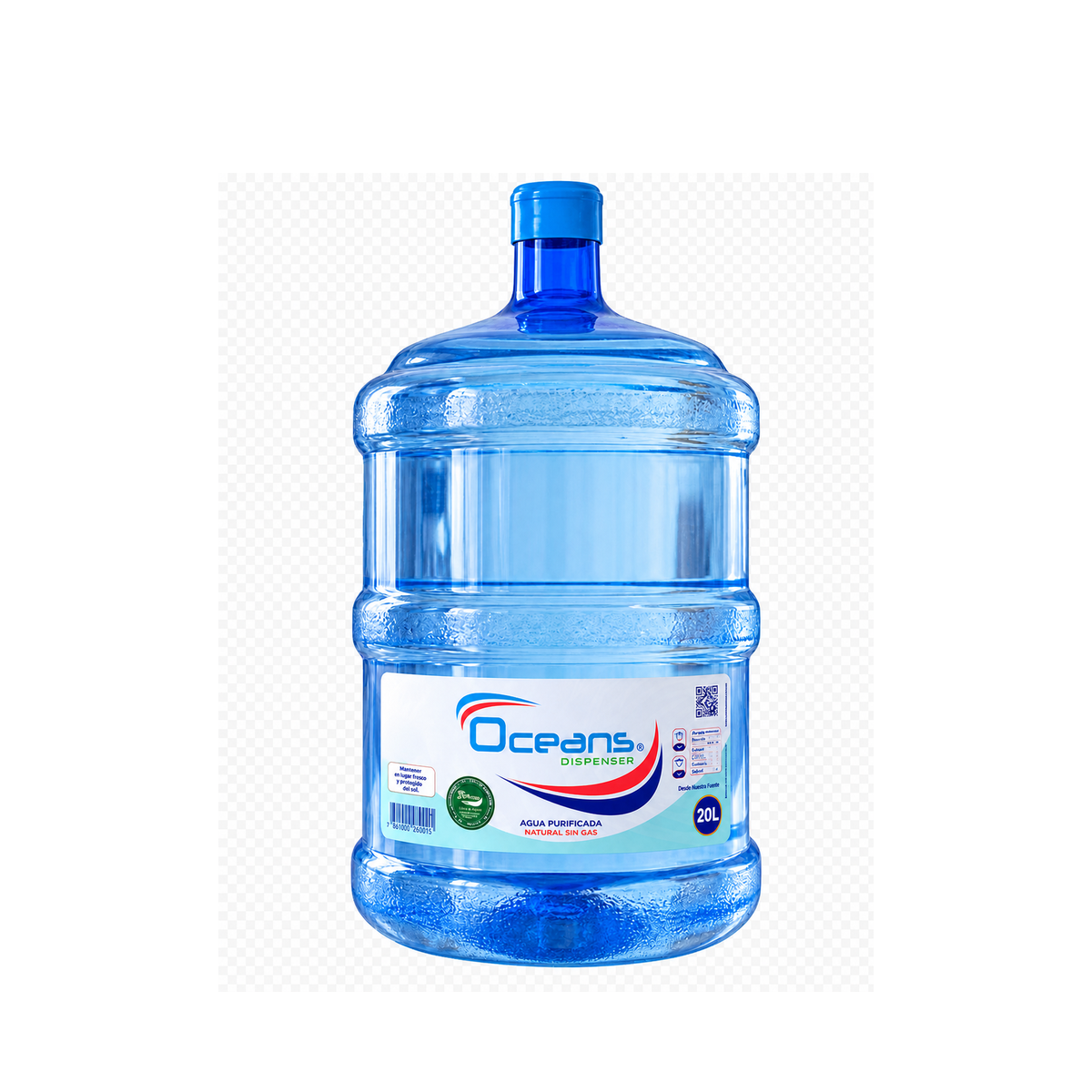 Agua purificada OCEANS 20 litros – botellón retornable con envase